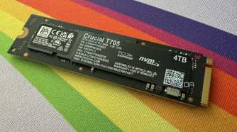 crucial t705 ssd shown from the back label