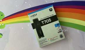 crucial t705 ssd box on rainbow deskmat