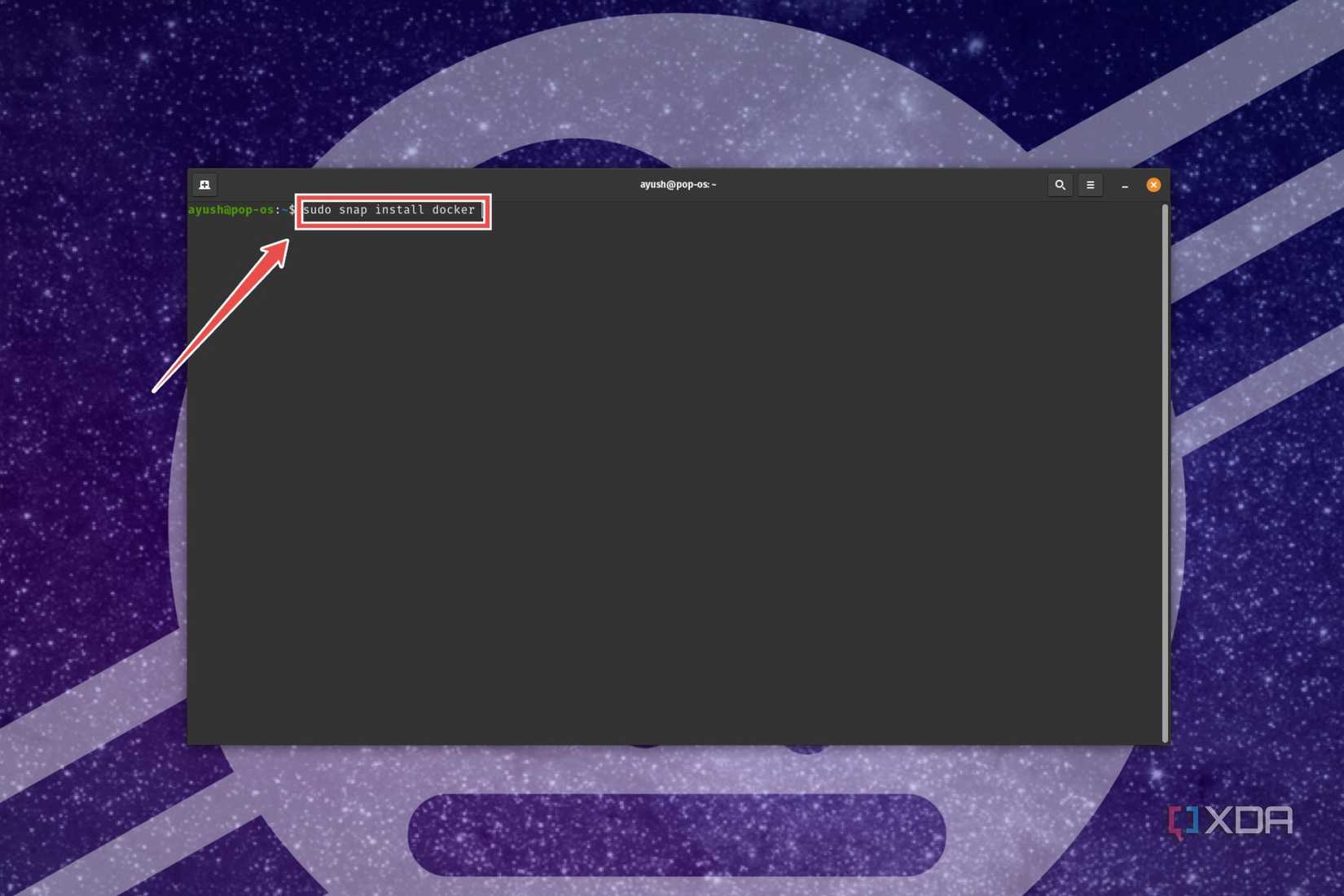 The procedure to install Docker using Snap Store