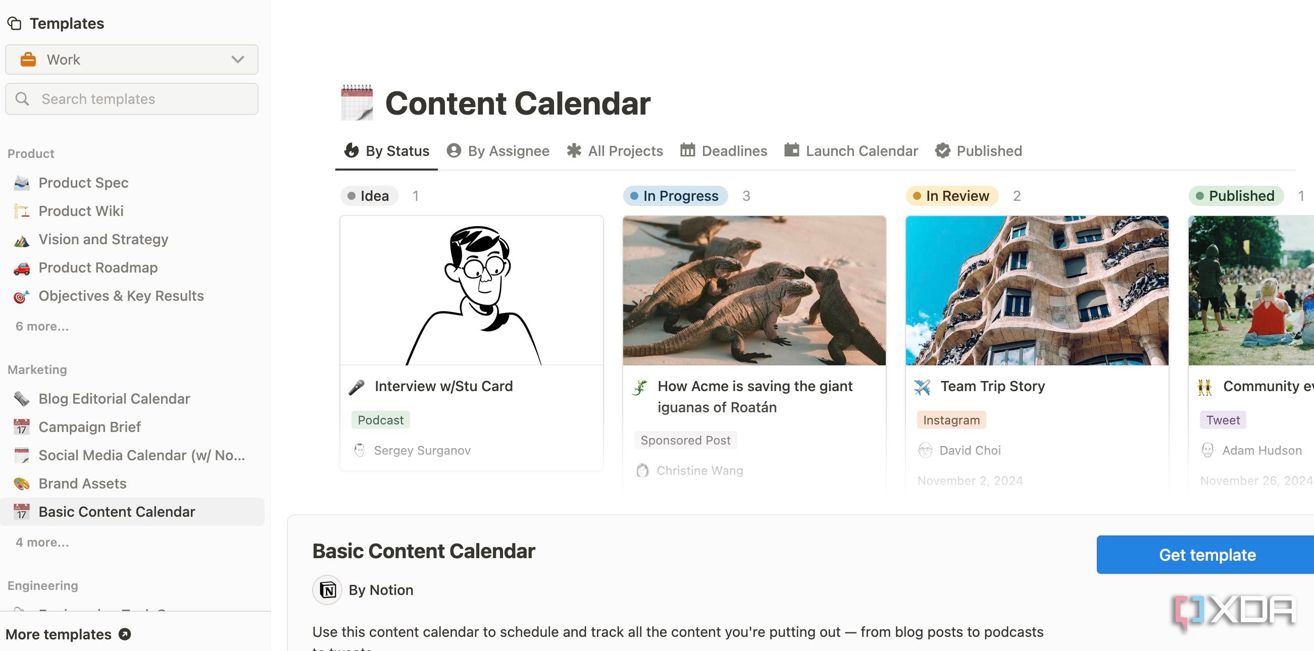 Notion templates library