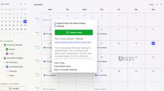 Calendar integration in Evernote