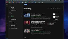 Feedly webpages screenshot that shows a Marketing feed.