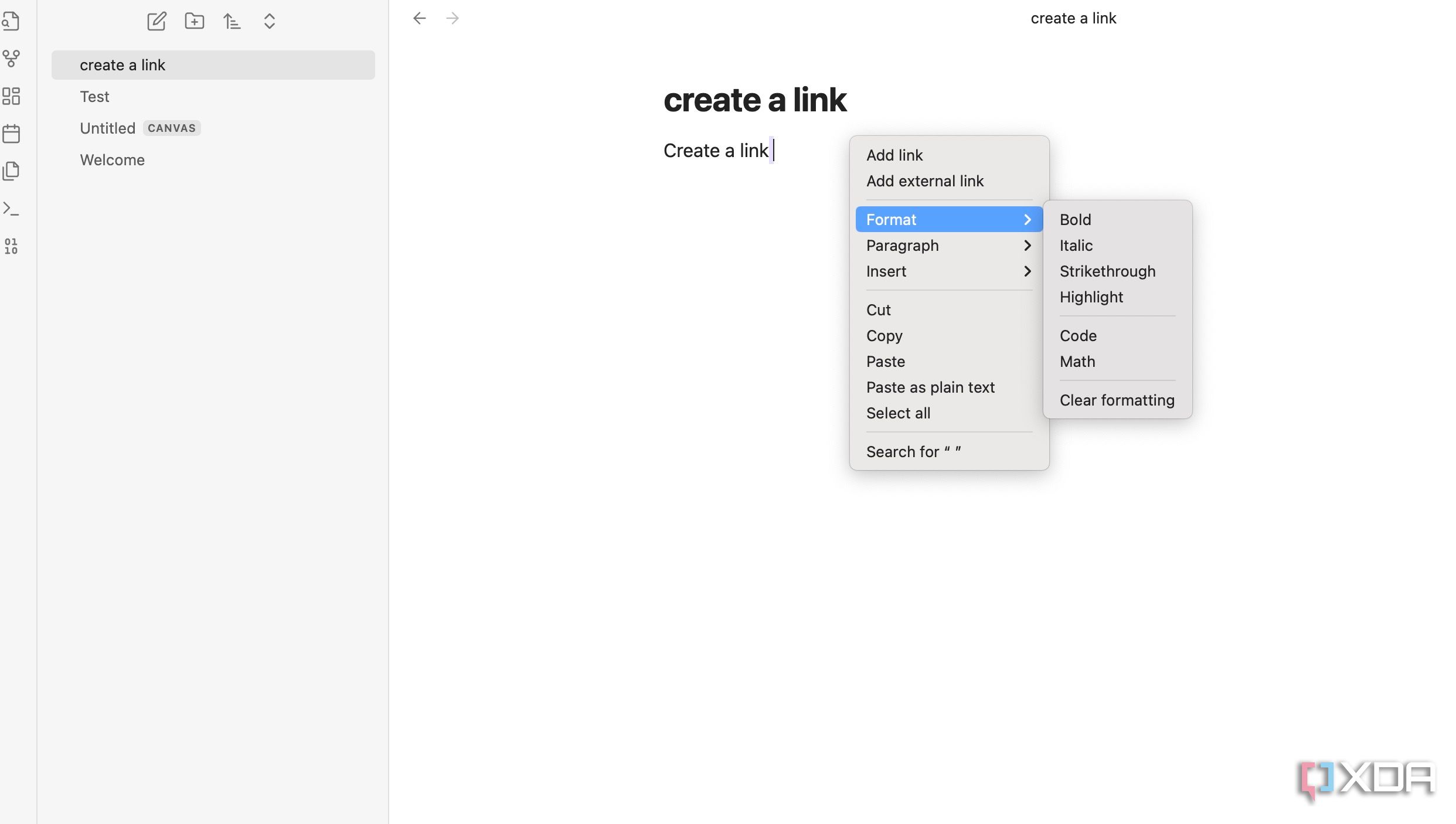 A screenshot showing Obsidian editor