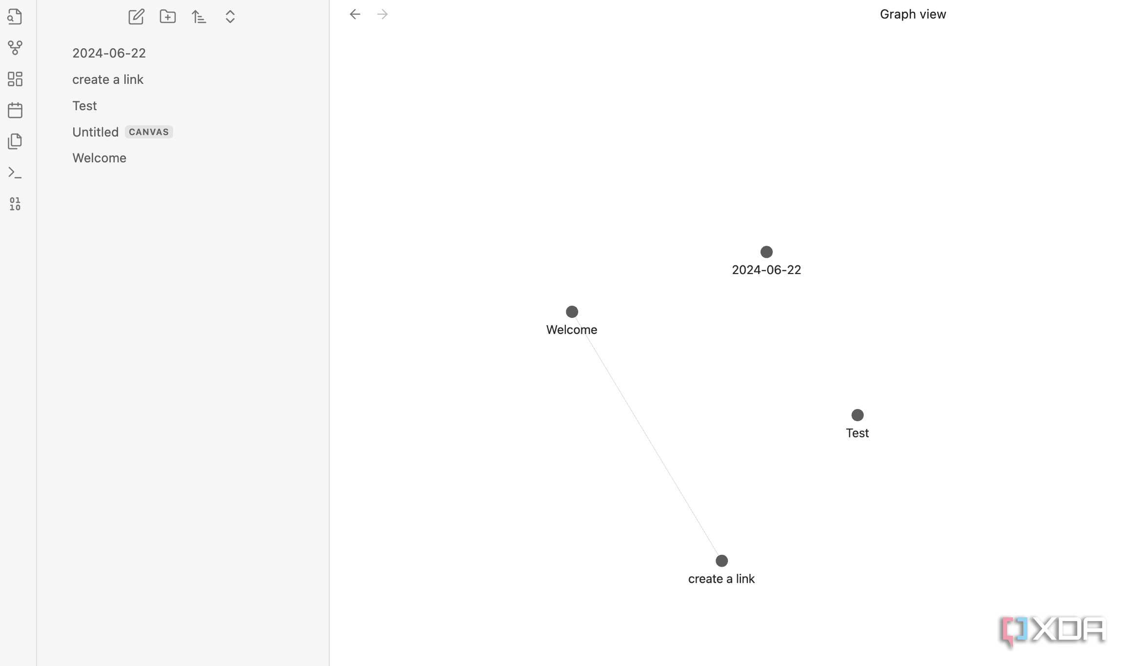 A screenshot showing Obsidian graph