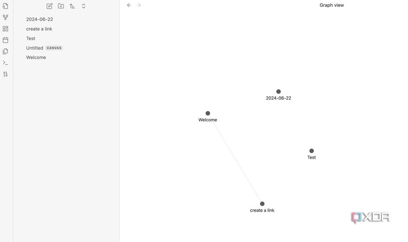 A screenshot showing Obsidian graph