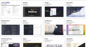 A screenshot showing Obsidian themes