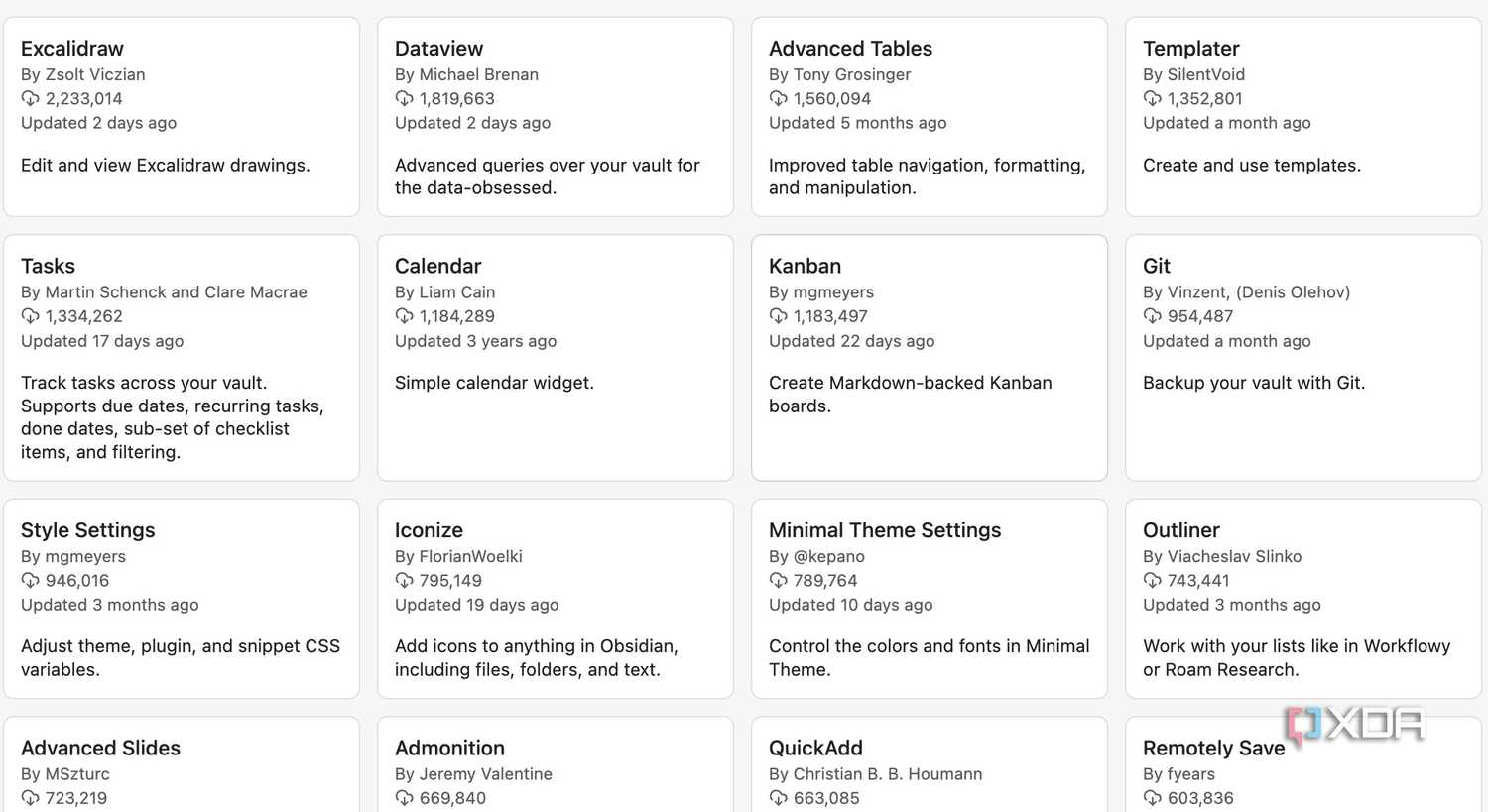 A screenshot showing Obsidian Plugins