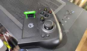 The GameSir X4 Aileron controller with one of the buttons removed