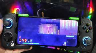 Dead Cells (Android) running on a Poco M6 Pro, with the phone connected to a GameSir X4 Aileron controller