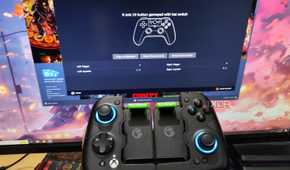 The GameSir X4 Aileron controller paired to a PC via the Steam app