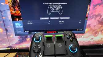 The GameSir X4 Aileron controller paired to a PC via the Steam app
