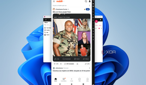 Screenshot of Genymotion emulating a Pixel 8 Pro and showing the Reddit homepage