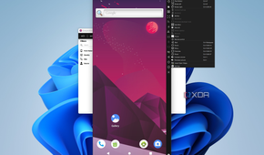Screenshot of Genymorion emulating a Pixel 8 pro and showing additional settings options