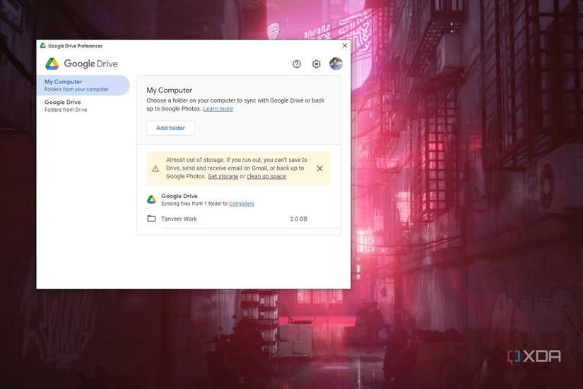 Google Drive window on a Windows desktop