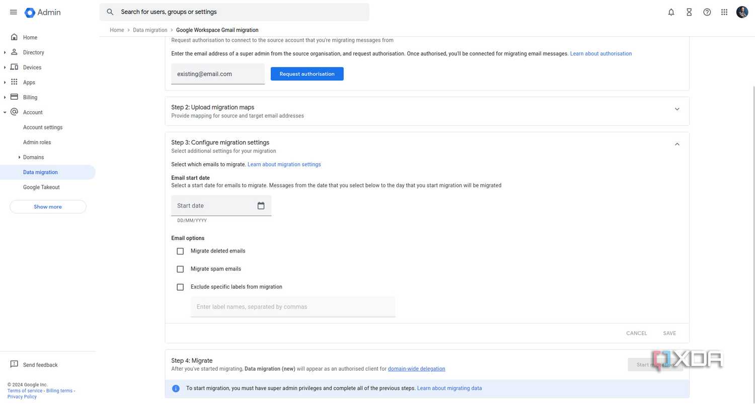 Migrating email accounts to Google Workspace