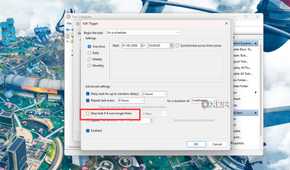 A screenshot showing the highlighted checkbox in Edit trigger in Windows Task Scheduler.