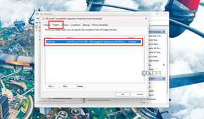 A screenshot showing the highlighted enabled triggers in the Trigger tab in Windows Task Scheduler menu.