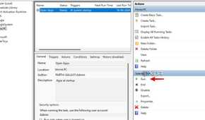 A screenshot showing run automation on Windows