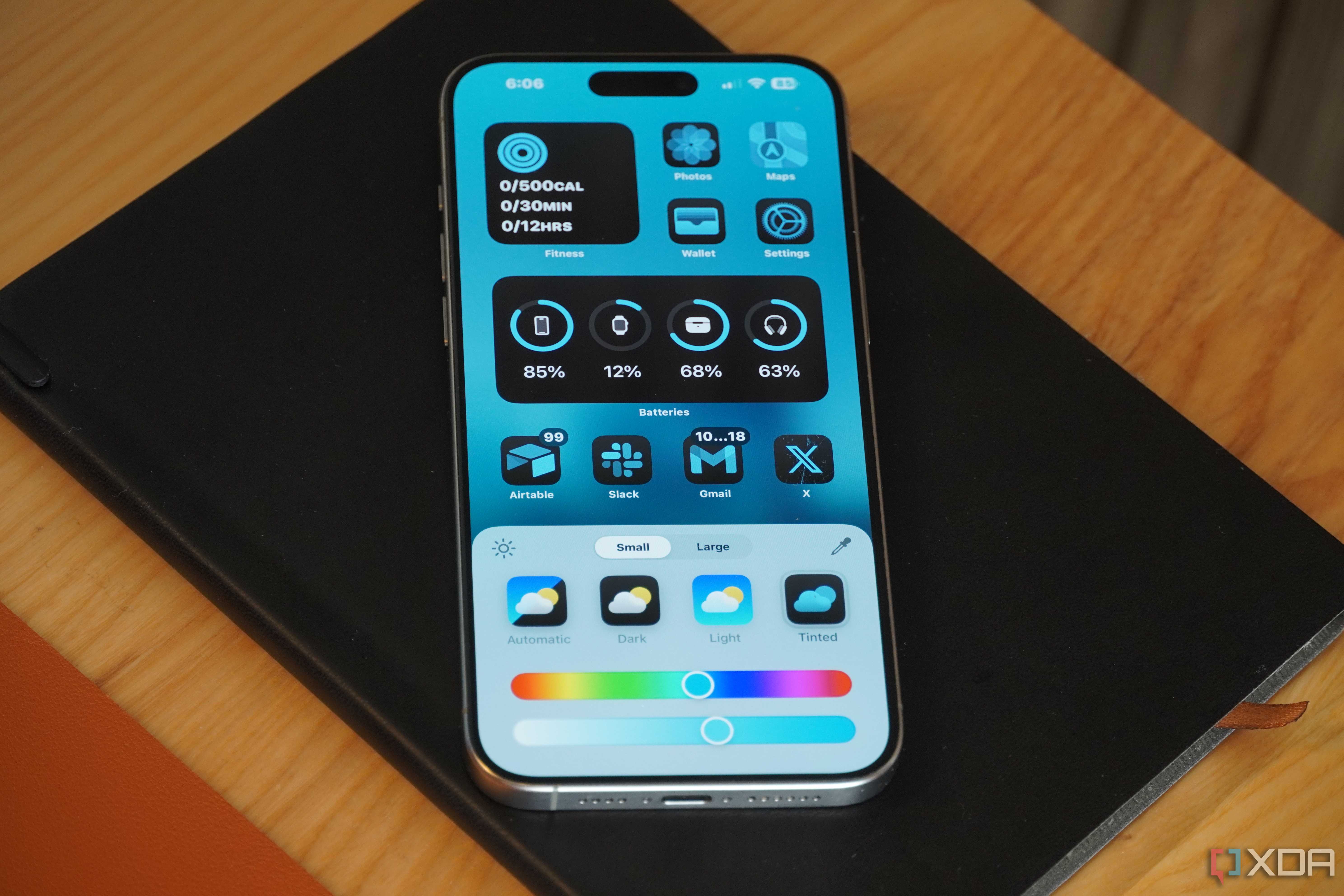 A customizable iOS 18 Home Screen.