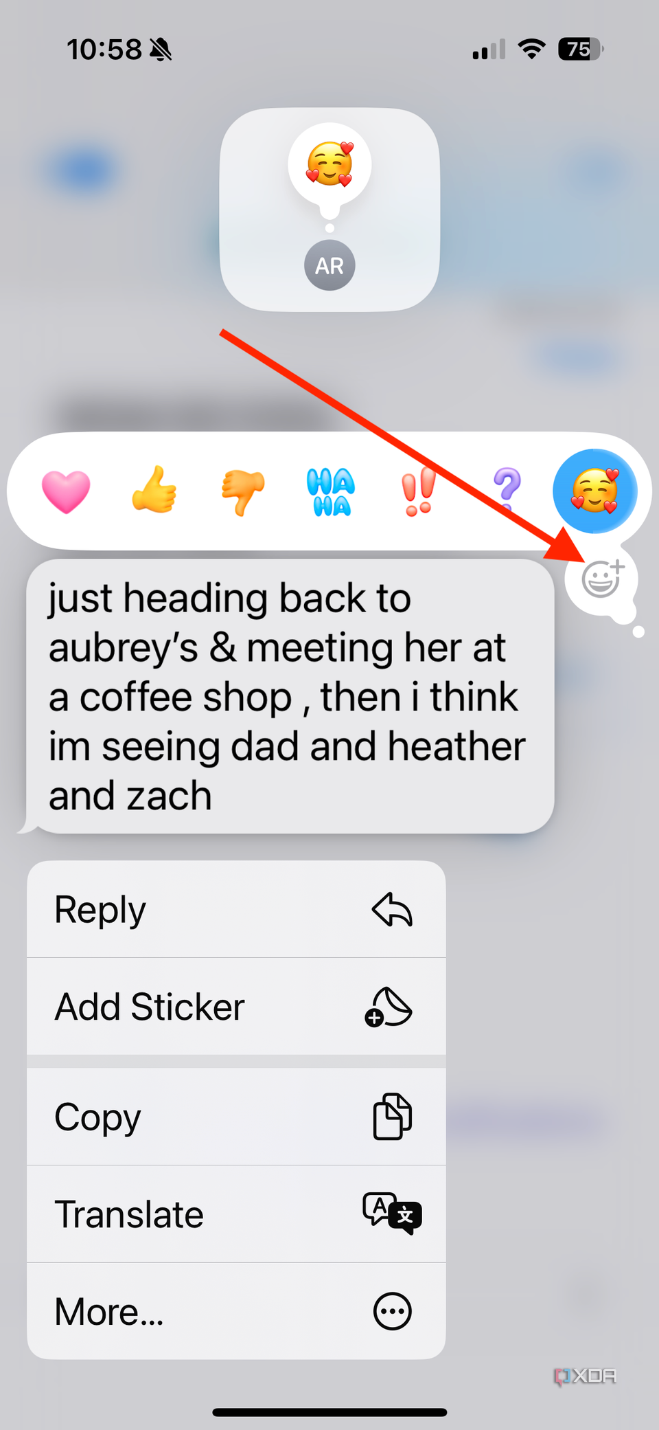 Ios Text Reaction How to use use custom emoji message reactions in iOS 18 and iPadOS 18