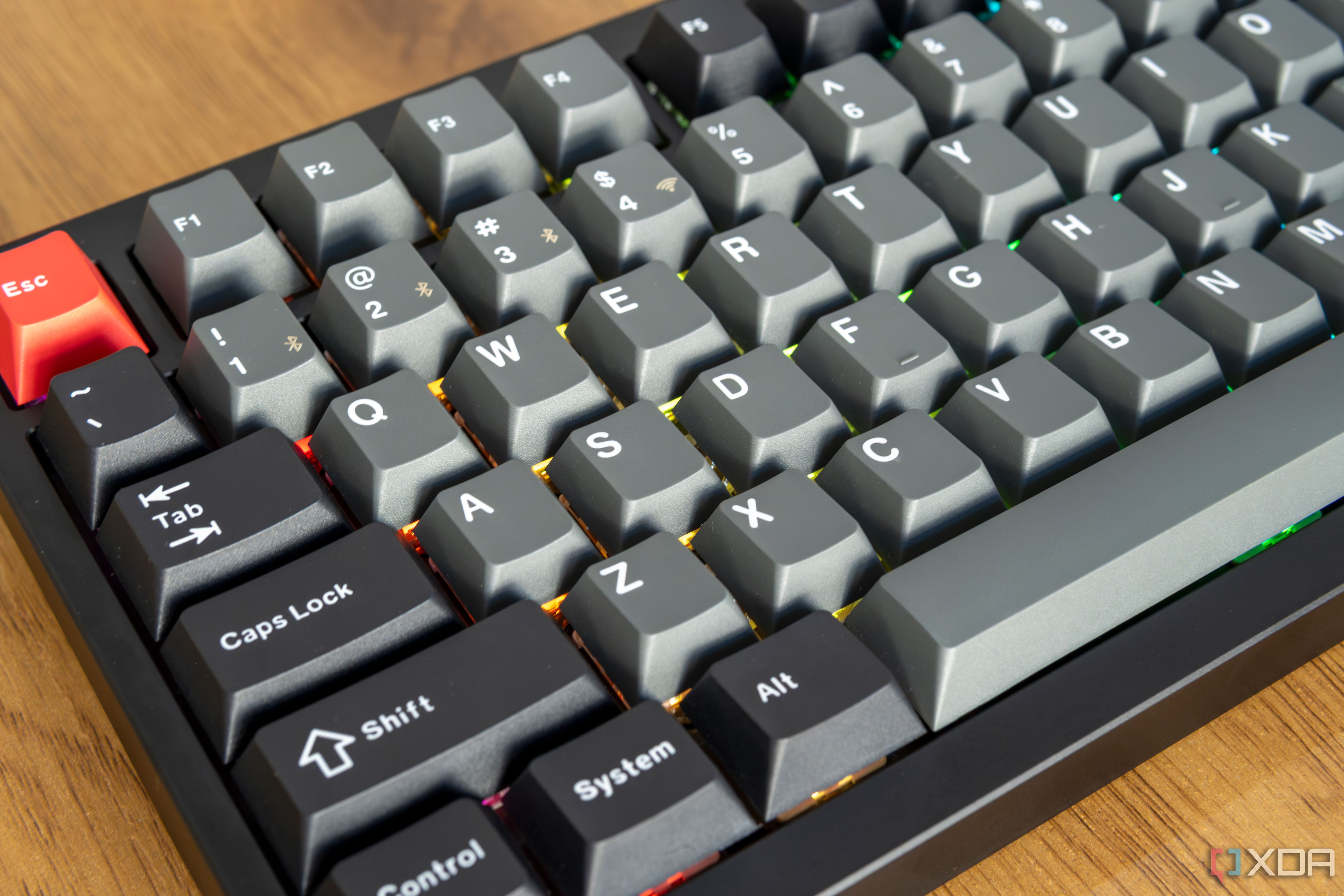 Close-up of the WASD keys on the Lemokey P1 Pro
