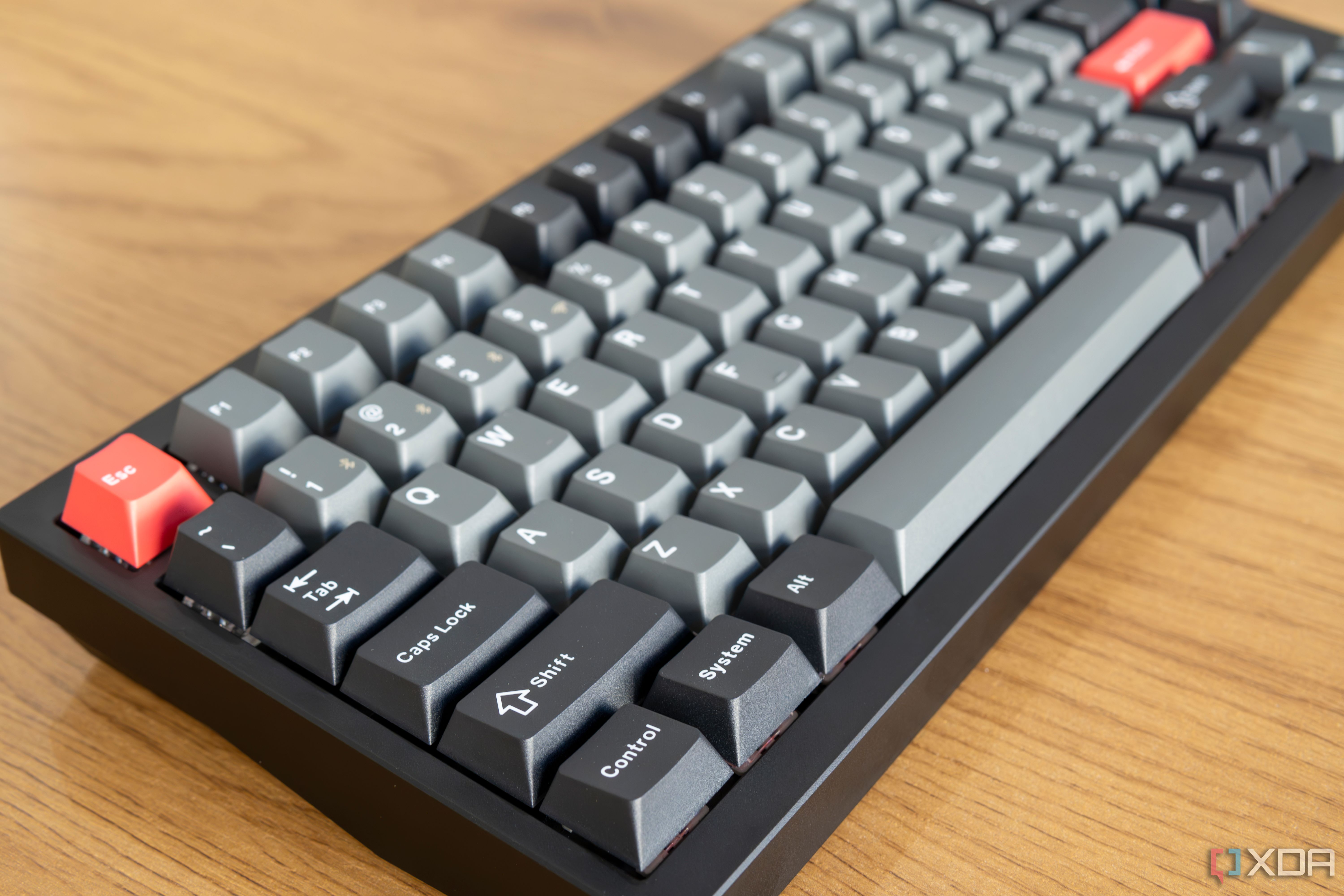 Angled view of the Lemokey P1 Pro focusing on the left Control key