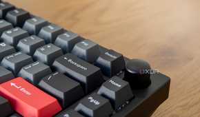 Close-up of the volume knob on the Lemokey P1 Pro