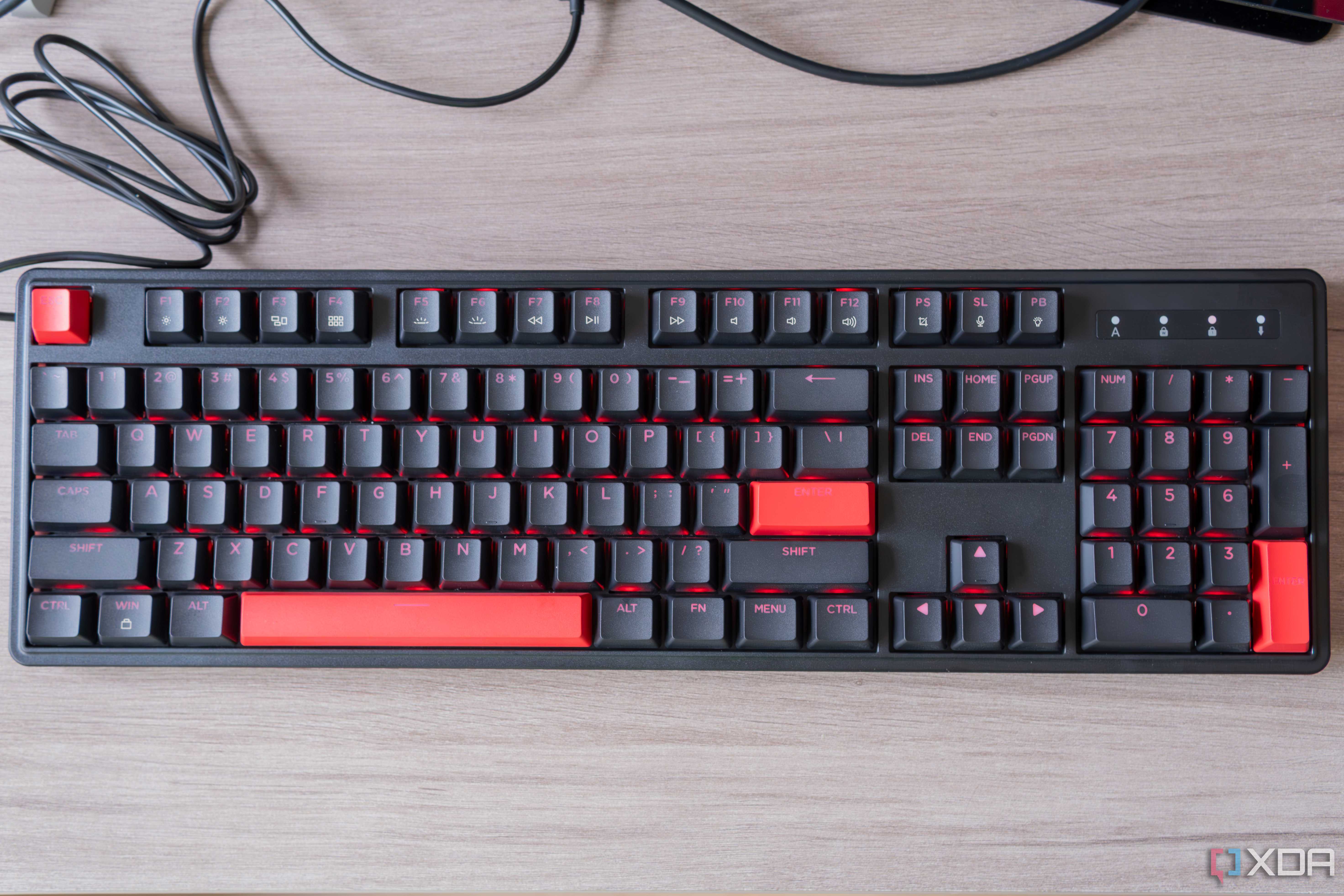 Top-down view of the Lemokey X3 on a desk