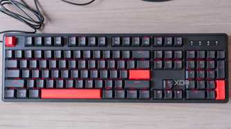 Top-down view of the Lemokey X3 on a desk