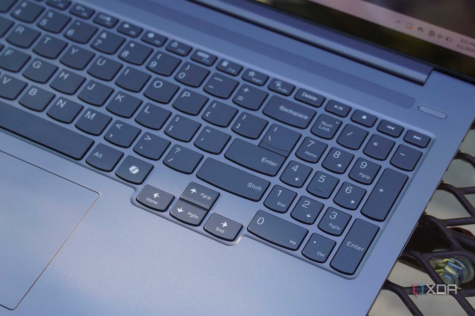 The copilot key, arrow keys, and numpad on the IdeaPad Pro 5i.