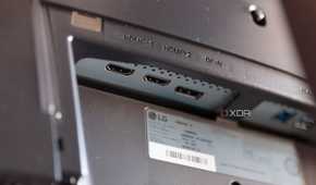The video ports of the LG 32GS95UE.