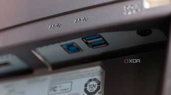 The USB ports on the LG 32GS95UE.
