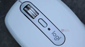 The scroll wheel and top button on the Logitech MX Anywhere 3S mouse.