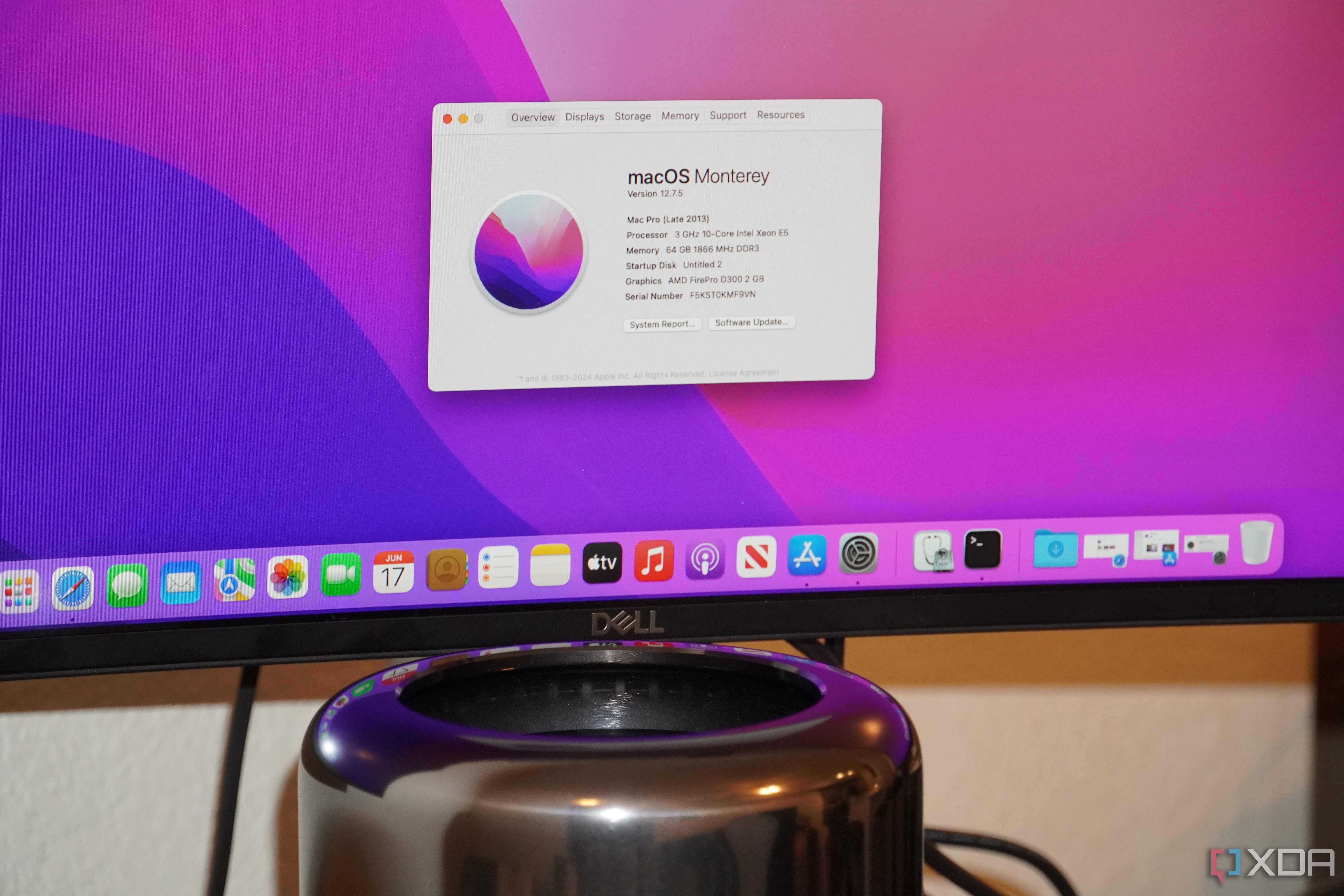 The about Mac menu on an upgraded Mac Pro.