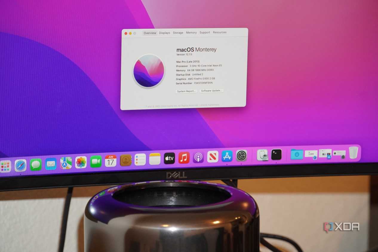 The about Mac menu on an upgraded Mac Pro.