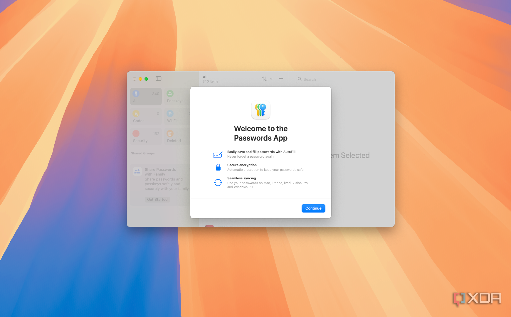 The new Apple Passwords app in macOS Sonoma.