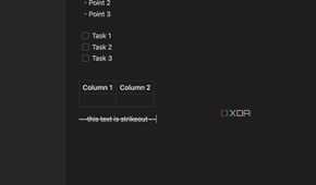 A screenshot showing Obsidian markdown Strikethrough