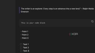 A screenshot showing Obsidian markdown tasks