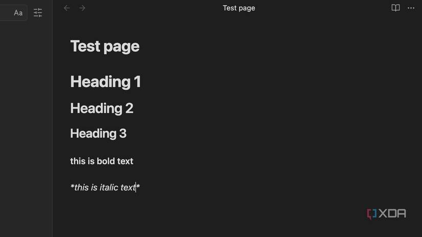 A screenshot showing Obsidian markdown italic