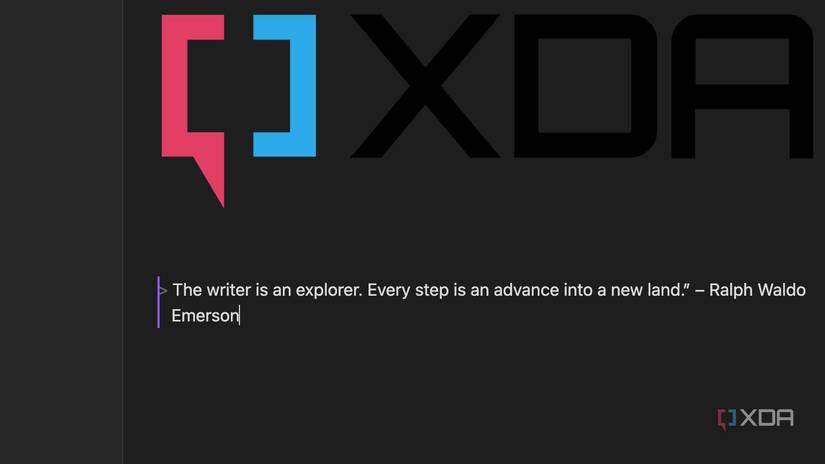 A screenshot showing Obsidian markdown quotes