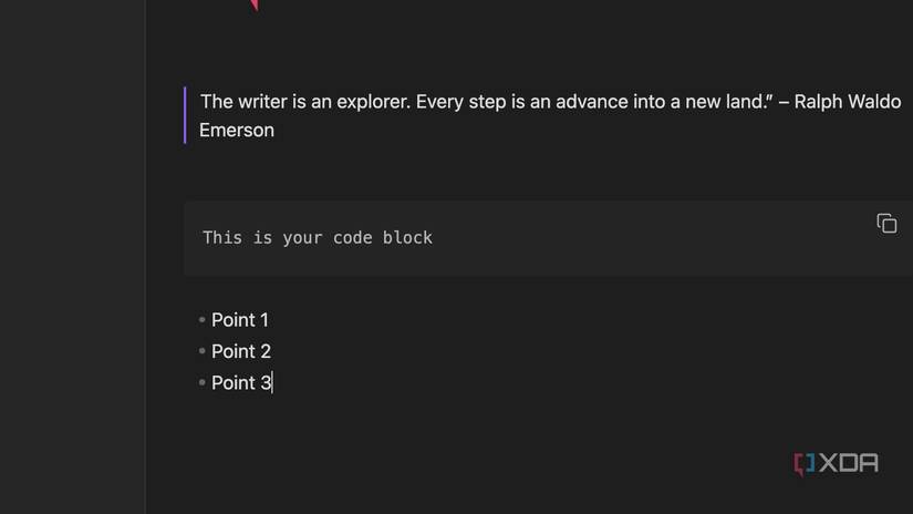  A screenshot showing Obsidian markdown lists