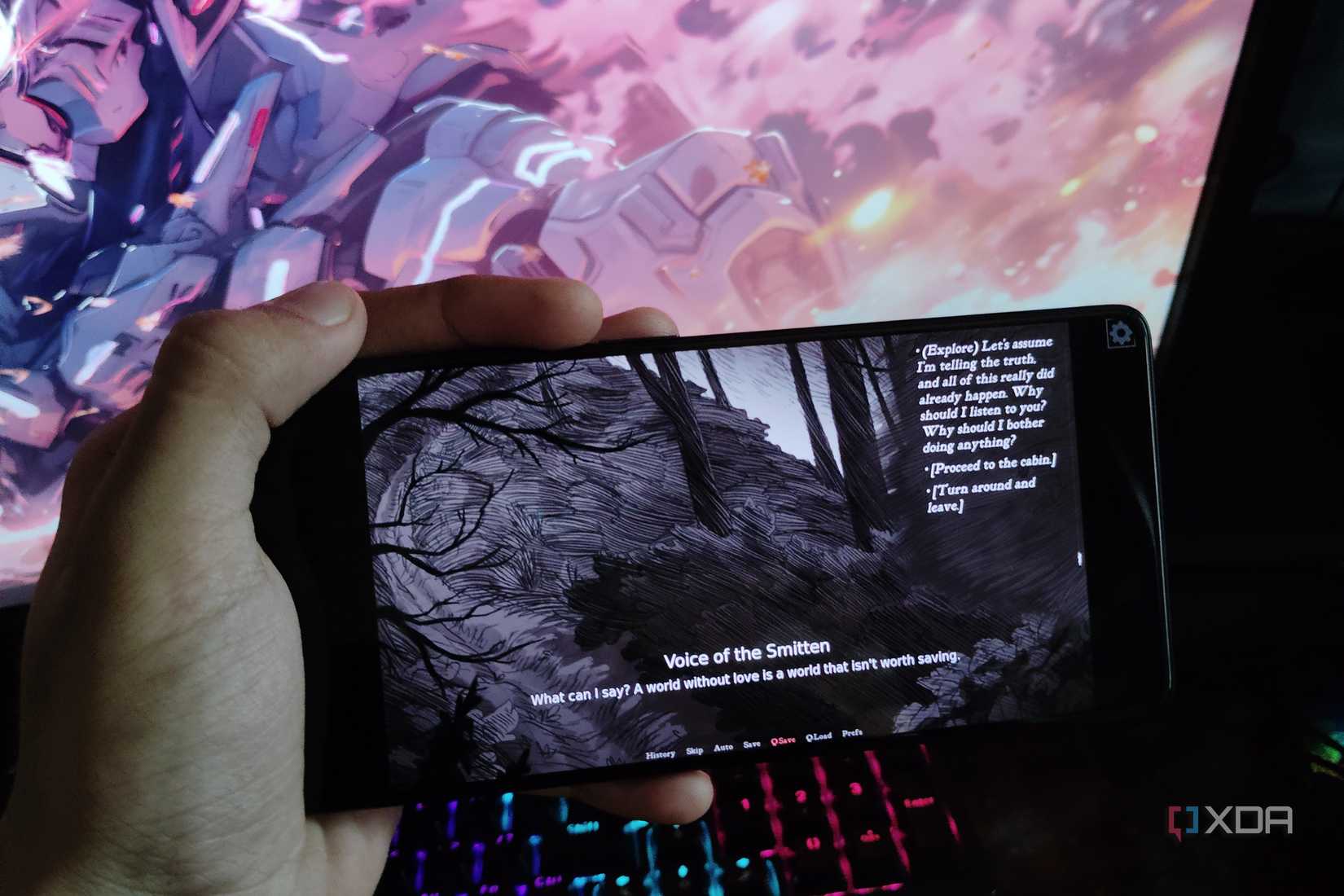 Slay The Princess running on a Poco F5 via Mobox
