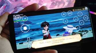 Bravely Default II running on a Poco F5 via Mobox
