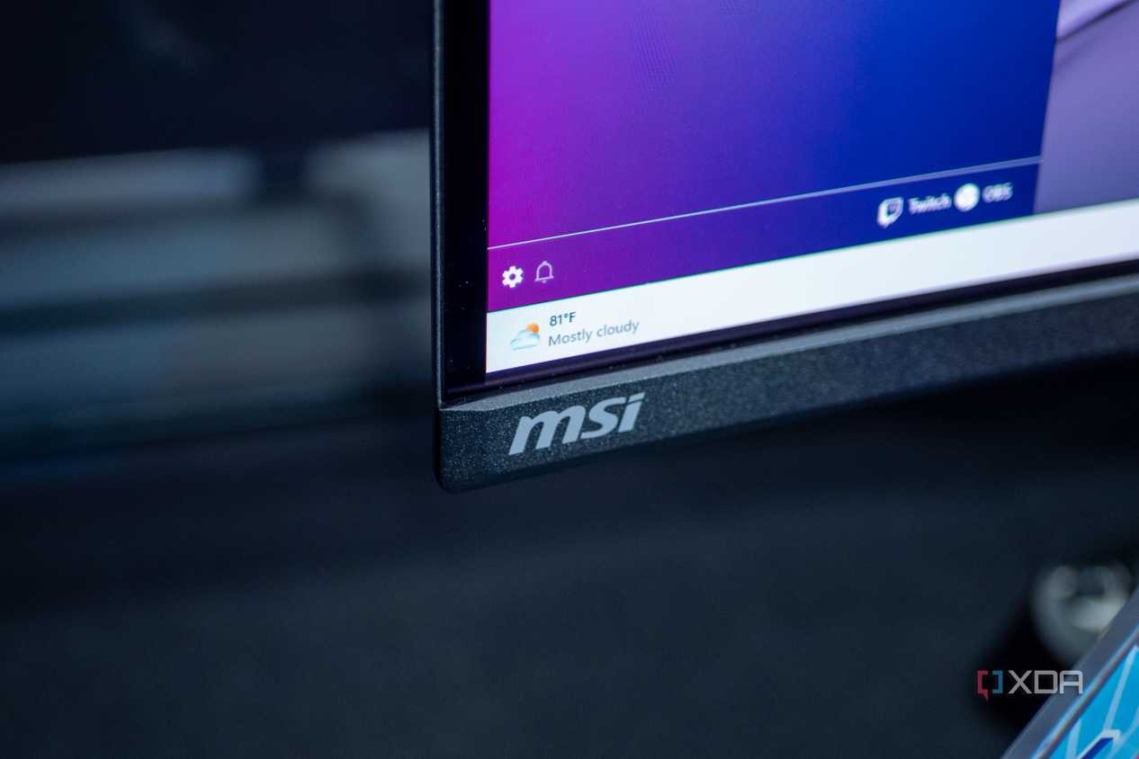MSI logo on the bottom left of a monitor at Computex
