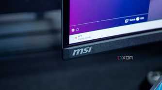 MSI logo on the bottom left of a monitor at Computex
