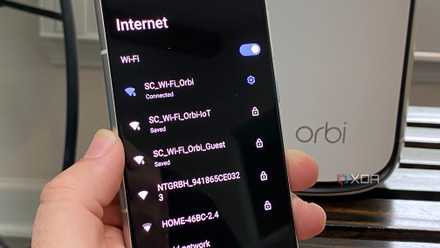 Netgear router with IoT, Guest and standard Wi-Fi displayed on an Android phone