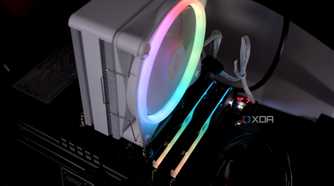An image of an NZXT T120 RGB CPU cooler installed on a motherboard.