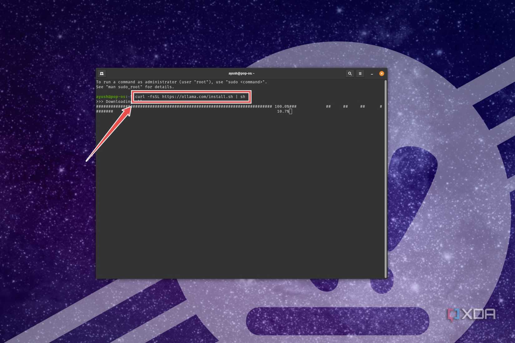 The terminal command to install Ollama on Linux