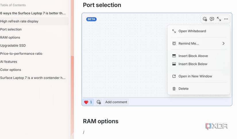 A screenshot showing craft whiteboard