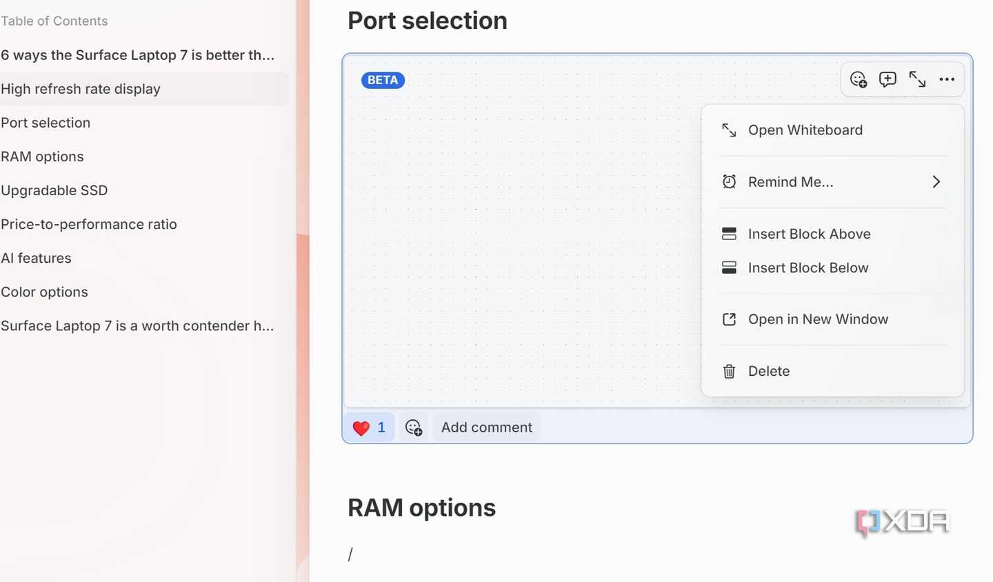 A screenshot showing craft whiteboard